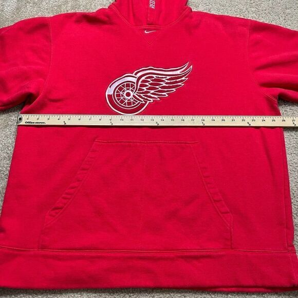 Nike Detroit Red Wings Center Check Swoosh Hoodie Men’s Size Large Red - Picture 7 of 8